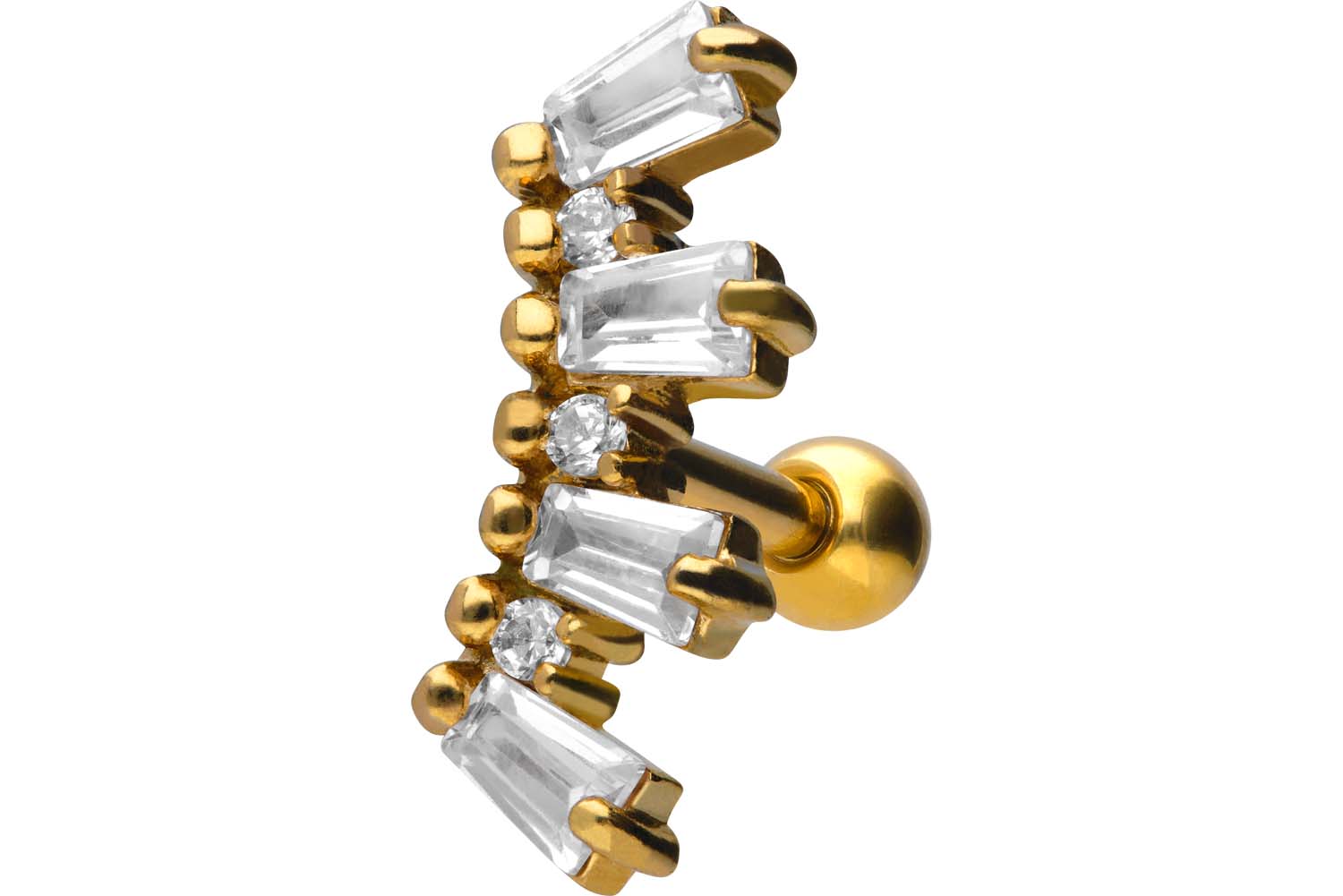 Chirurgenstahl Ohrpiercing 7 KRISTALLE